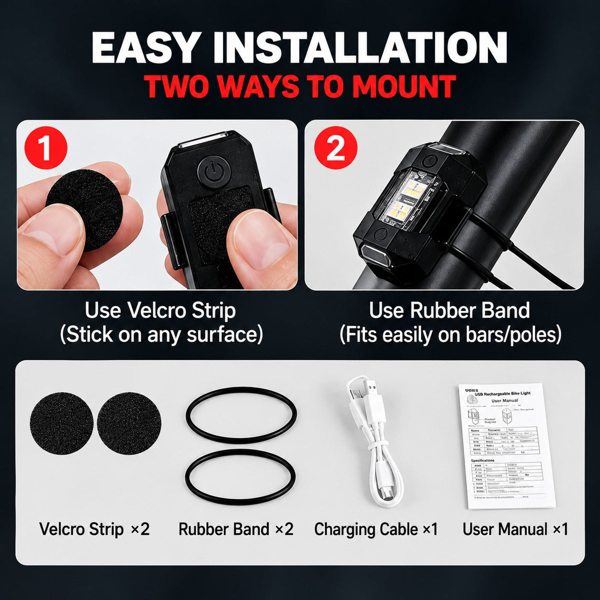7 Colors Exterior Night Signal LED Light With USB (Pack Of 2)
