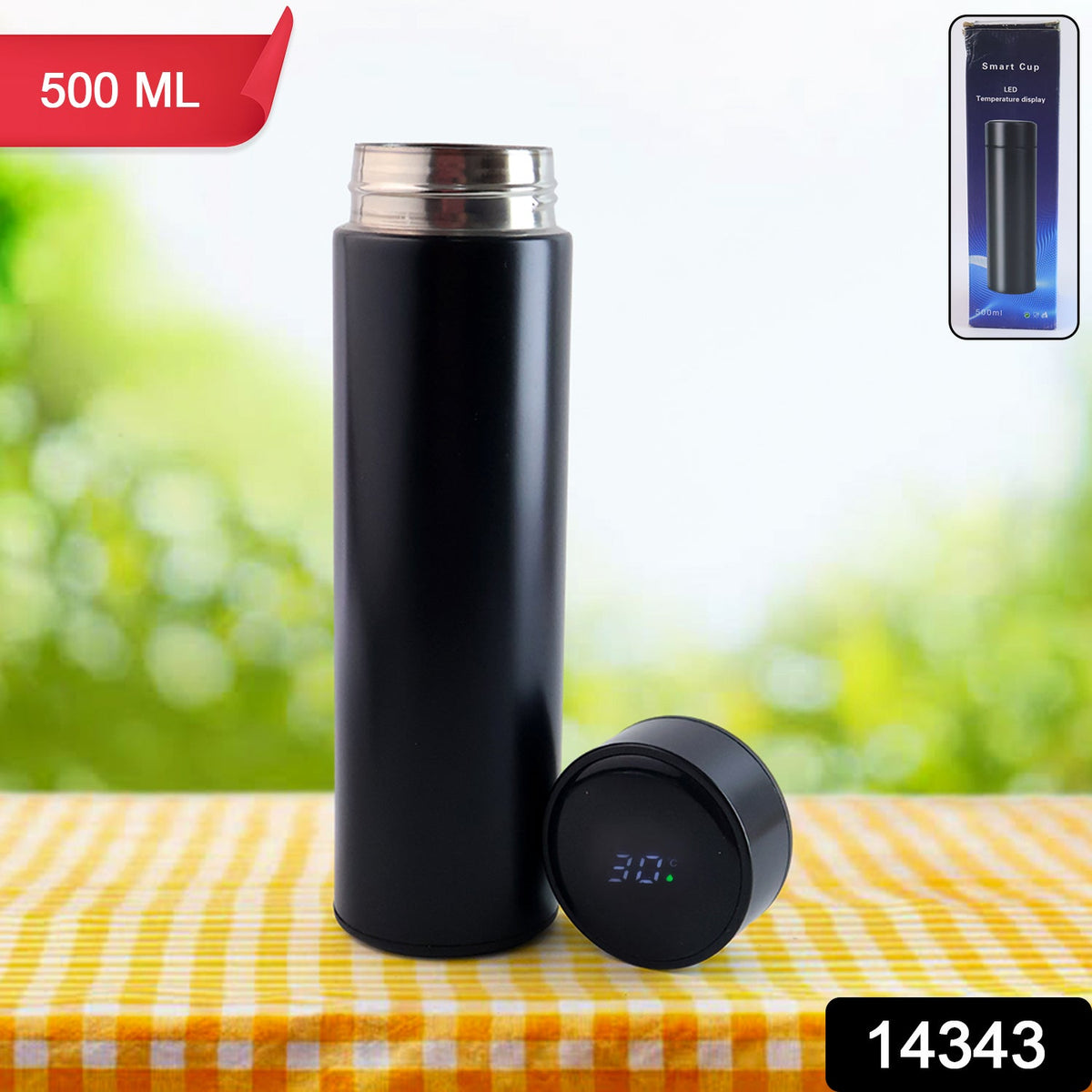 Black Vacuum Insulated Water Bottle (1 Pc  500ml)